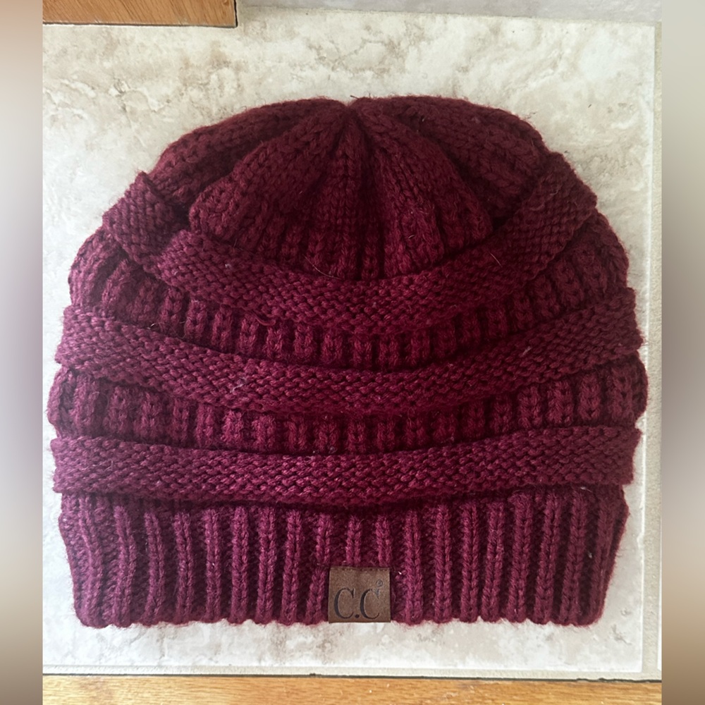 CC Burgundy Knit Beanie